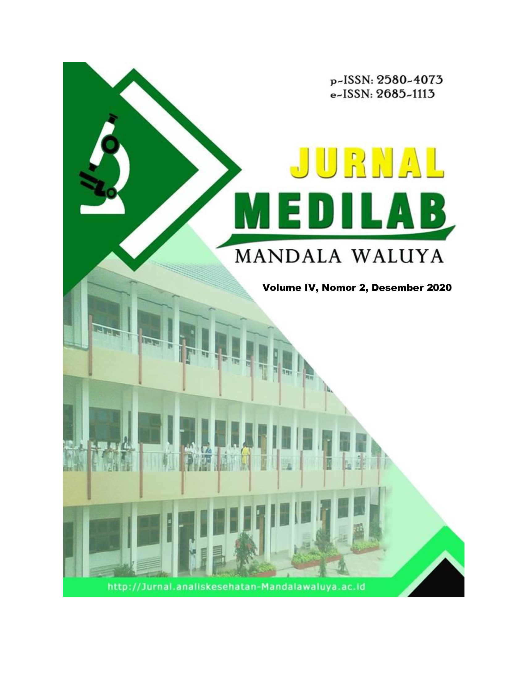 					View Vol. 4 No. 2 (2020): Jurnal MediLab Mandala Waluya 
				